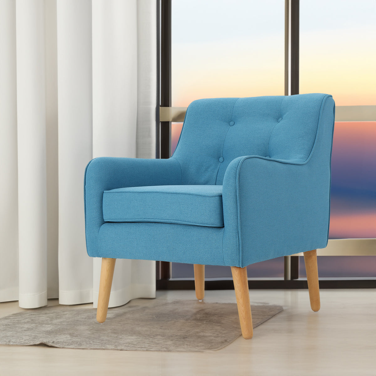 Teal Upholstered Accent Chair