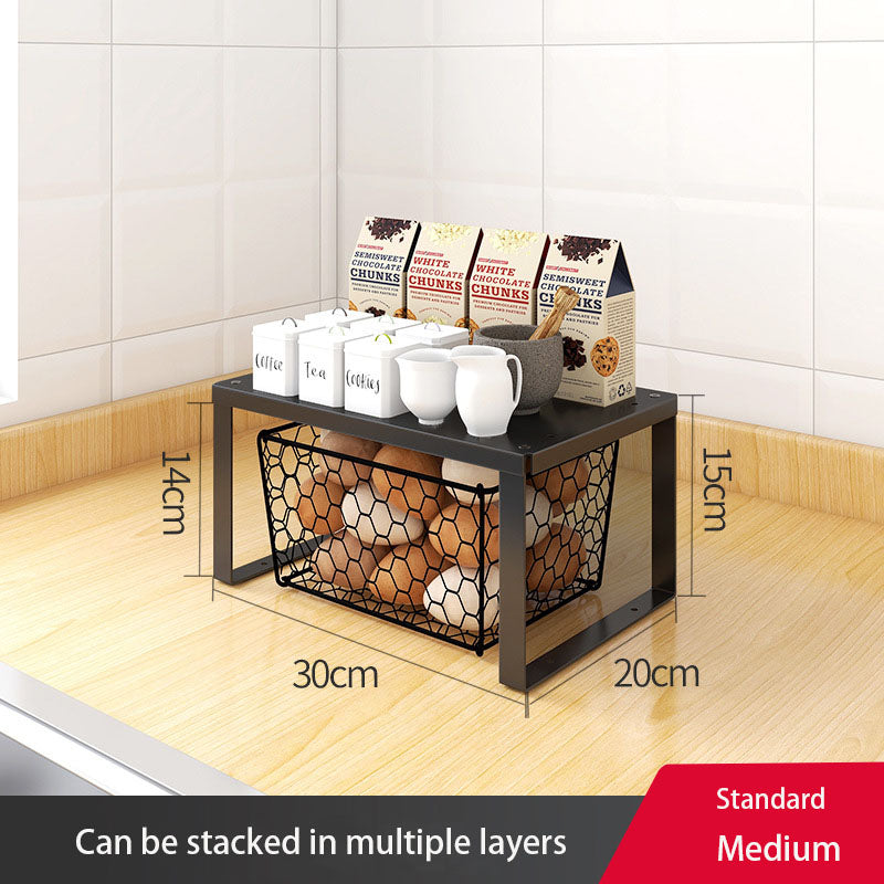 Kitchen Countertop Storage Rack Cabinet Black