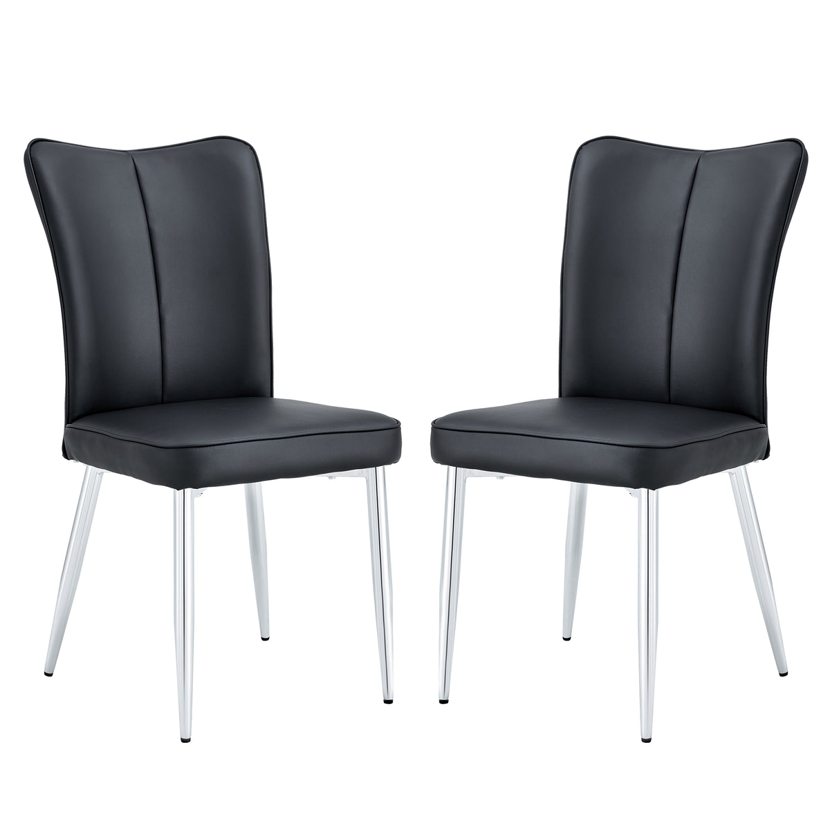 Modern Black Dining Chair Set (2 pcs)