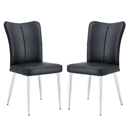 Modern Black Dining Chair Set (2 pcs)