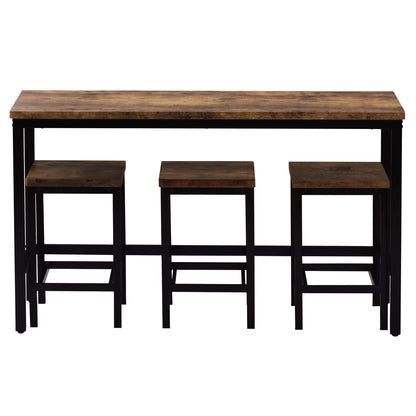 Counter Height Bar Table Set (4 pcs) – Brown