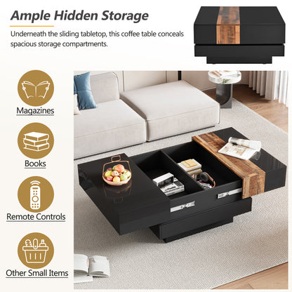 On-Trans Gloss Coffee Table with LED Base