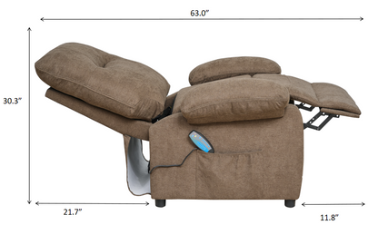 Heated Massage Recliner Chair Brown