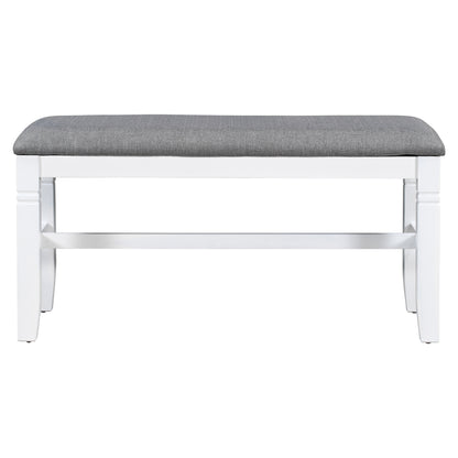 6-Piece Farmhouse Dining Set – Gray & White