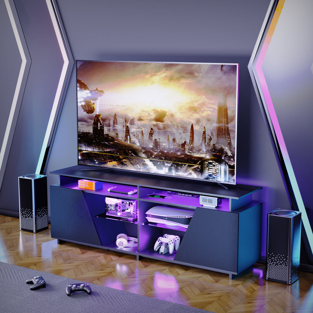 LED Gaming TV Stand with Storage
