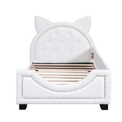 Teddy Fleece Daybed with Carton Headboard White