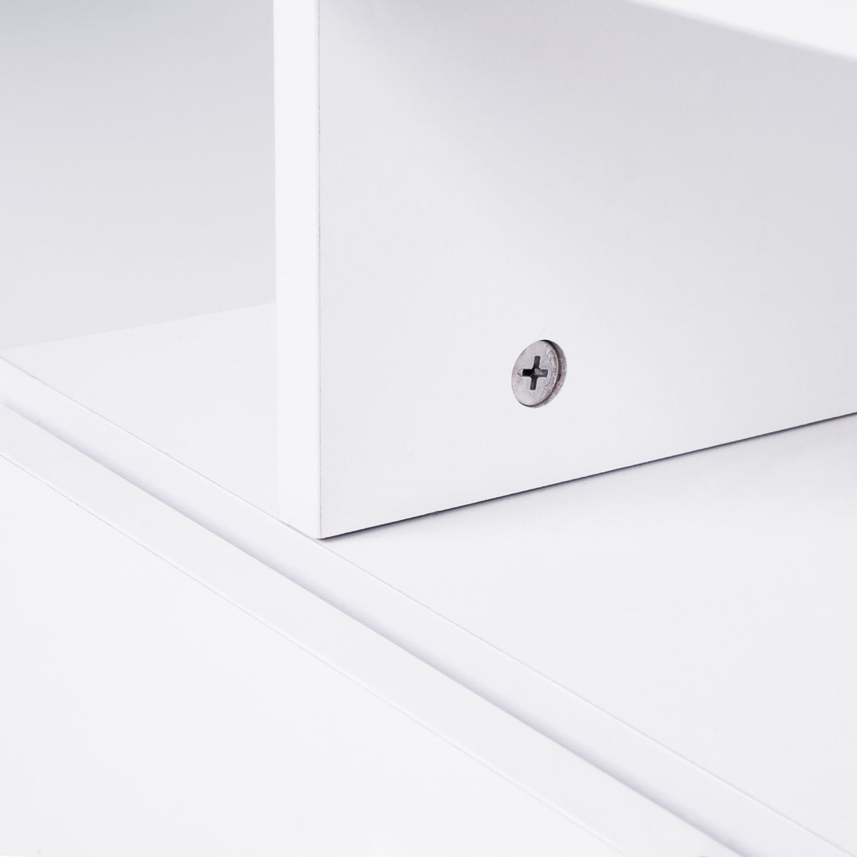 Modern LED TV Stand with Drawers – Gloss White