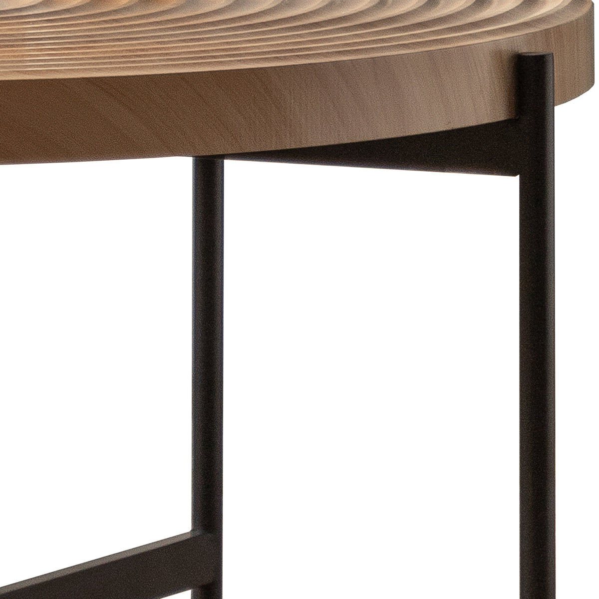 Modern Round Coffee Table – Maple Finish