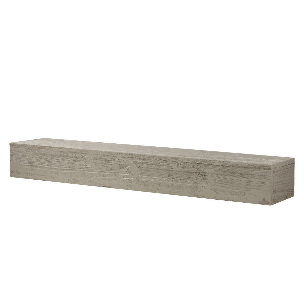 60-Inch Rustic Wood Floating Fireplace Mantel Gray