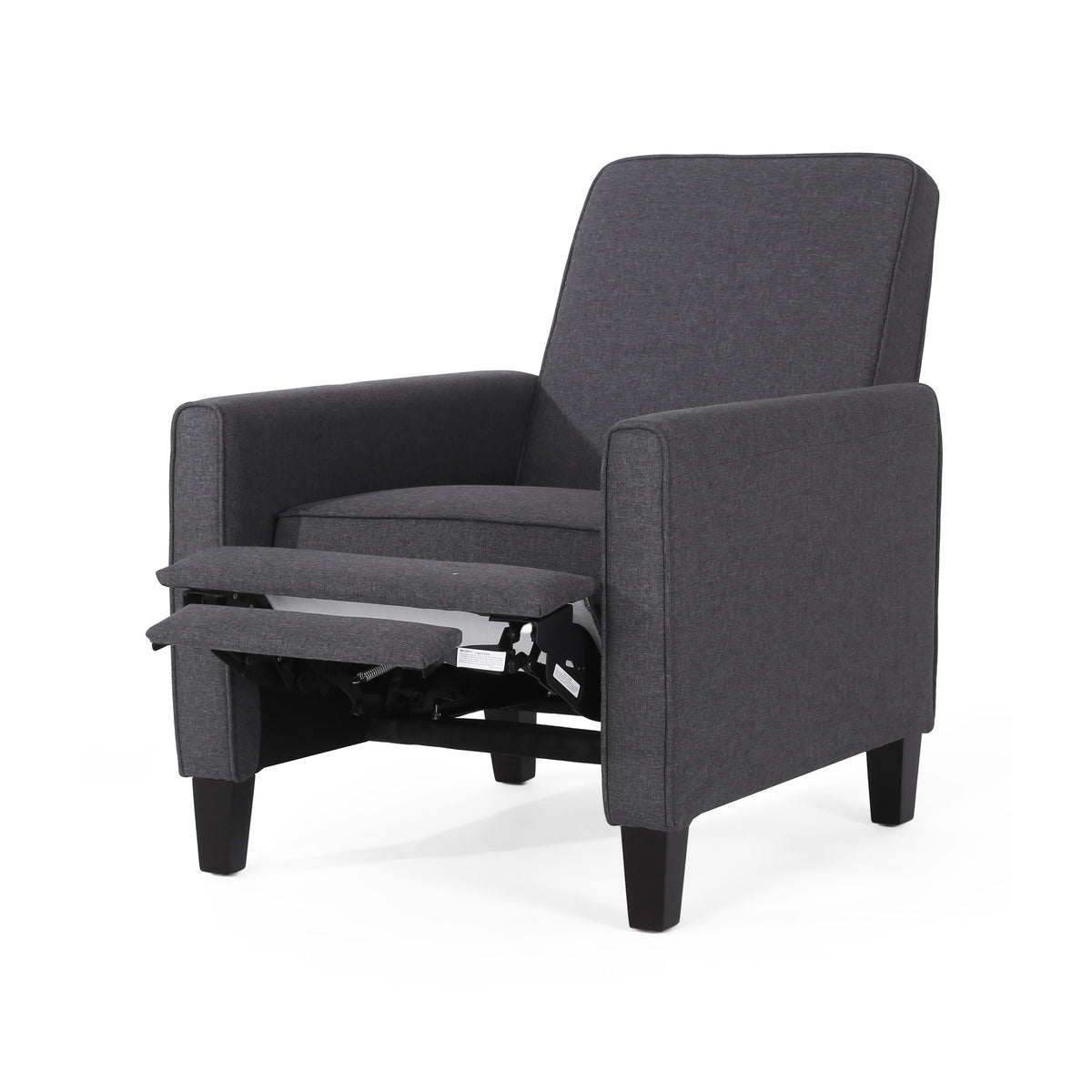 Smoke Fabric Push Back Recliner Gray