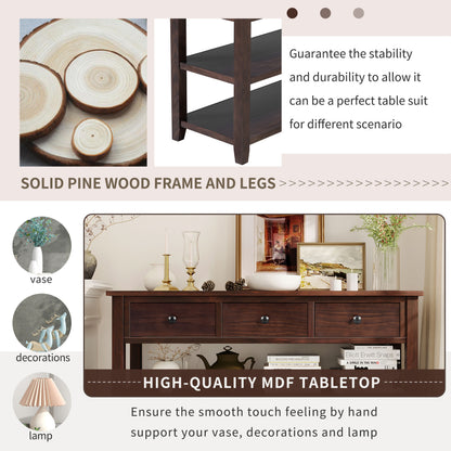 Retro Console Table Pine