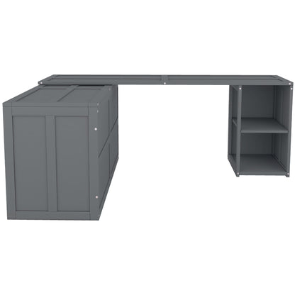 Queen Murphy Bed with Rotating Base Gray