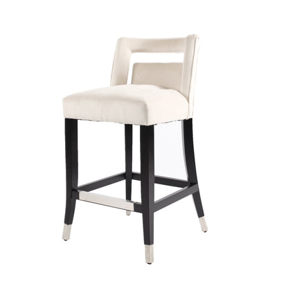 Suede Velvet Barstools Set of 2