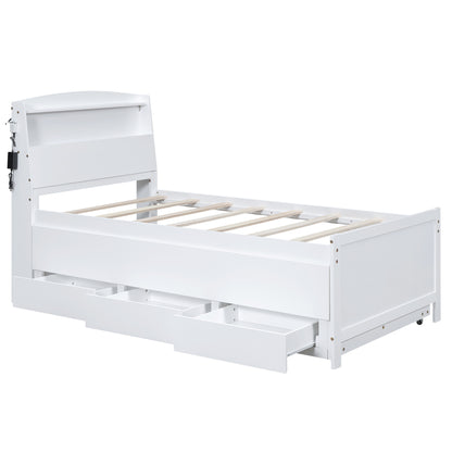 Twin Platform Bed White