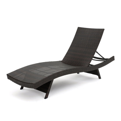 Wicker Chaise Lounge Chair Gray