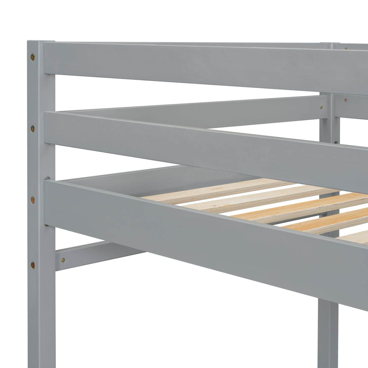 Twin Loft Bed with Ladder Gray