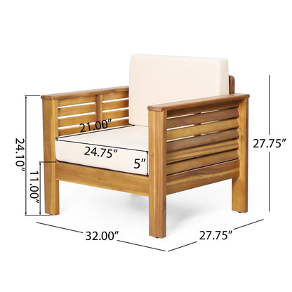 Outdoor Acacia Club Chairs (2 pcs) – Teak Beige