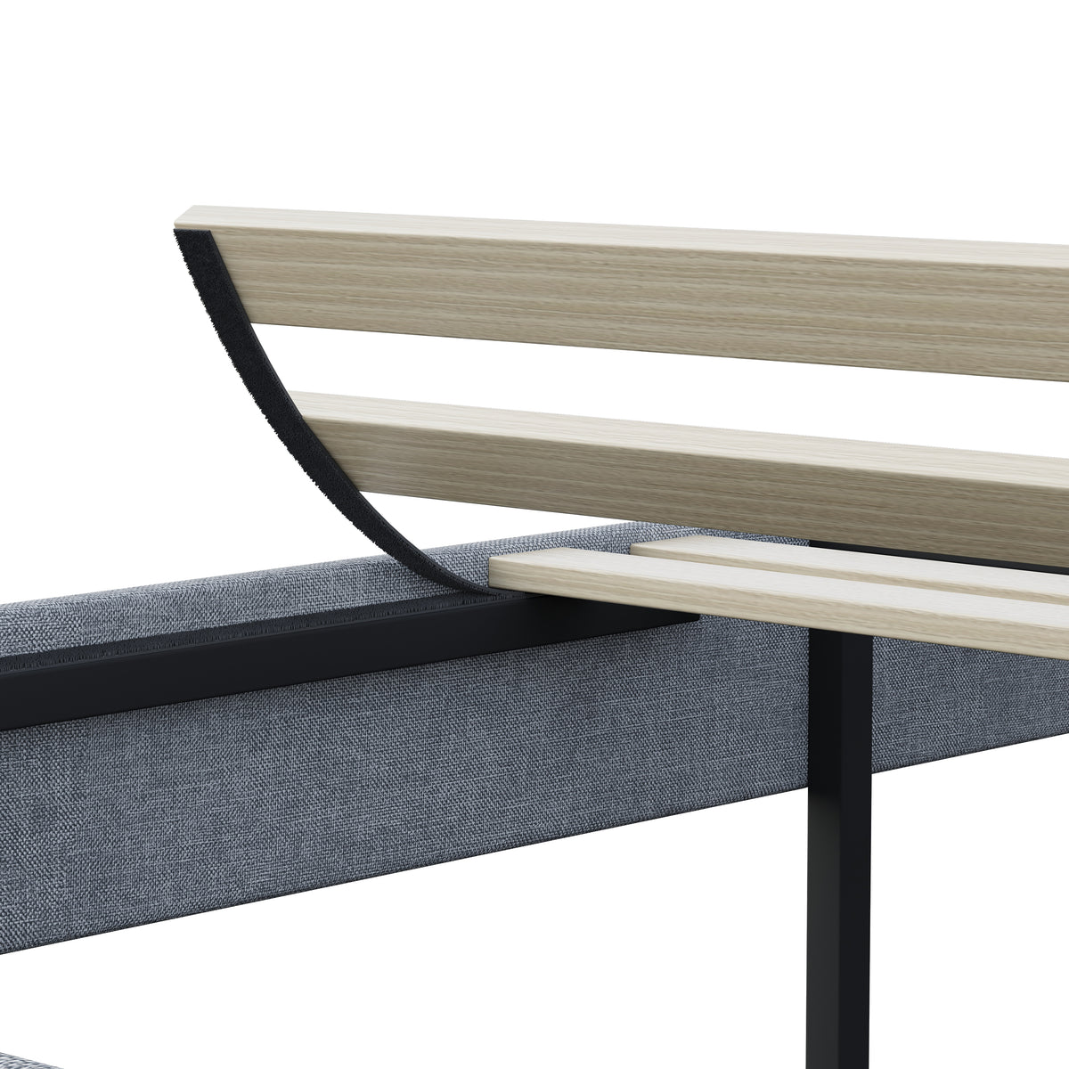 Queen Platform Bed with Storage Gray