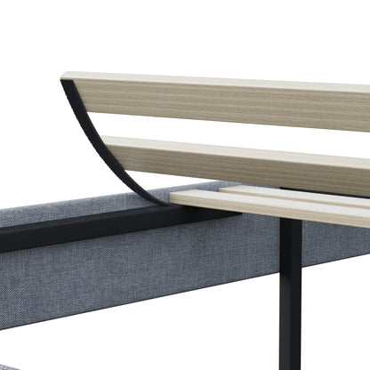 Queen Platform Bed with Storage Gray