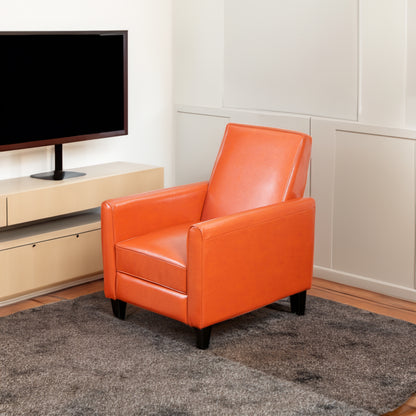 Push-Back Recliner Chair Orange Fabric