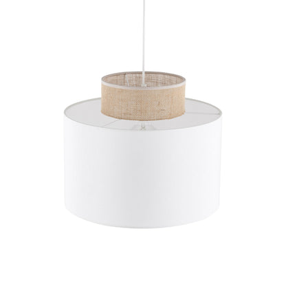 DUO White Jute Natural Pendant Light
