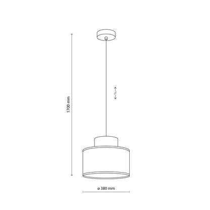 DUO White Jute Natural Pendant Light