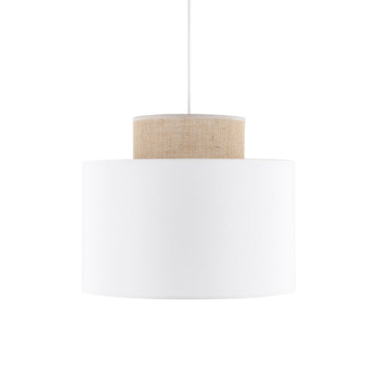 DUO White Jute Natural Pendant Light