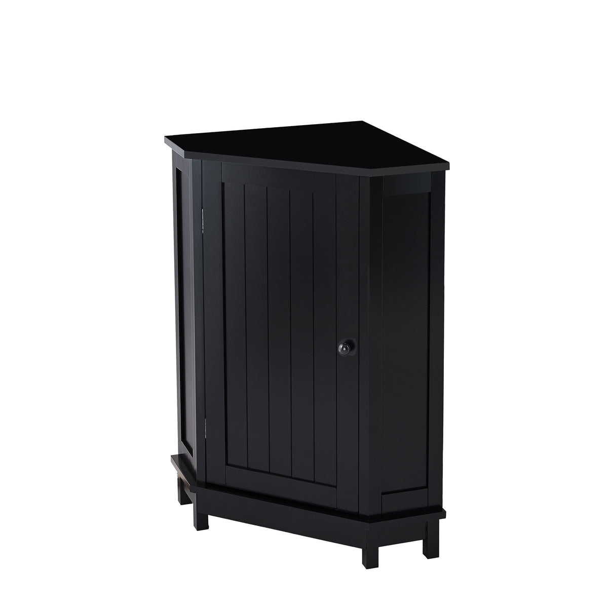 Black Corner Bathroom Storage Cabinet Adjustable Shelves
