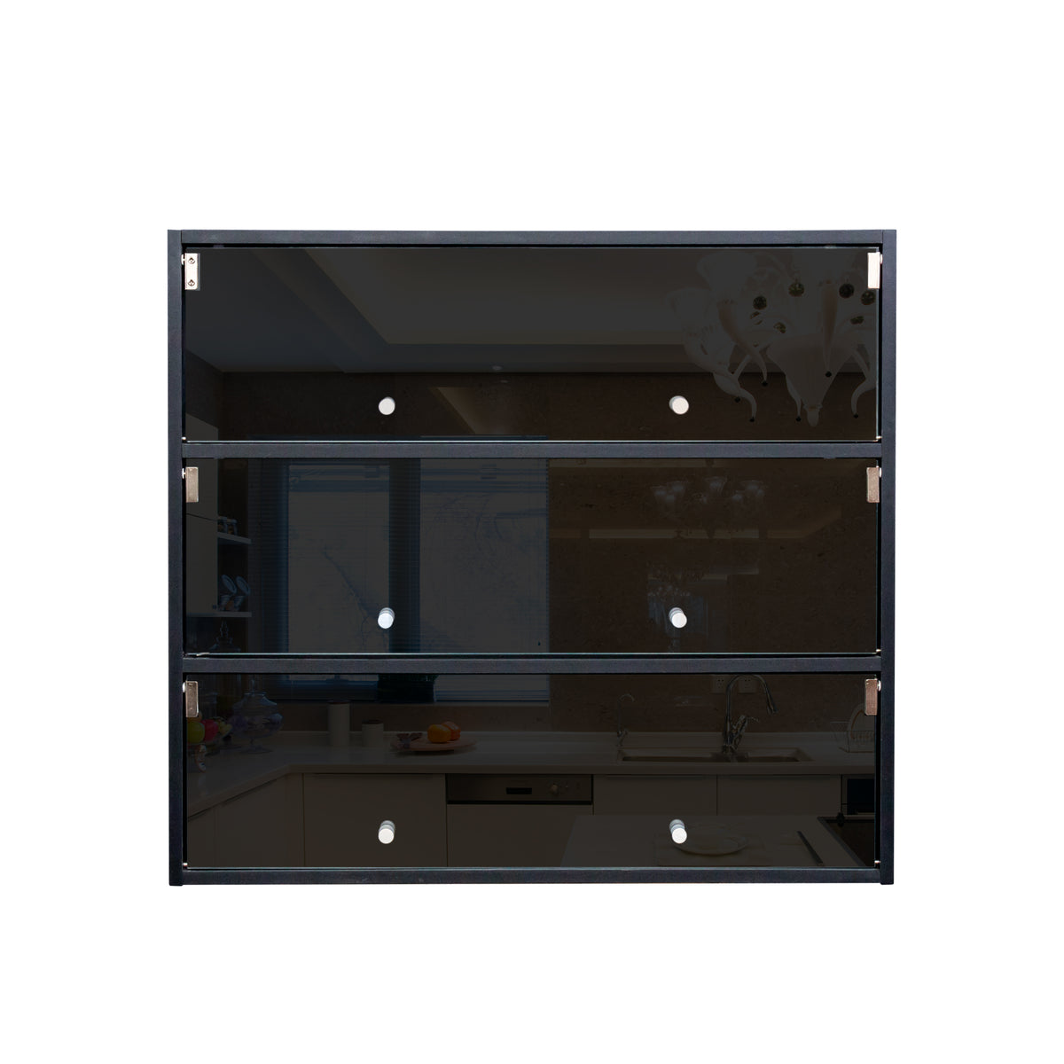 Black Glass Shoe Cabinet with RGB LED Lights