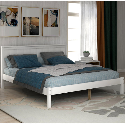 Full Platform Bed White