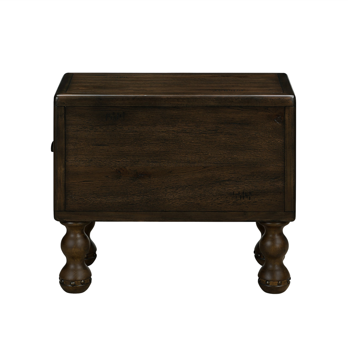 Solid Wood End Table – Espresso Finish with Drawers