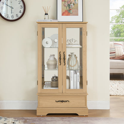 Oak Display Cabinet with Glass Frame