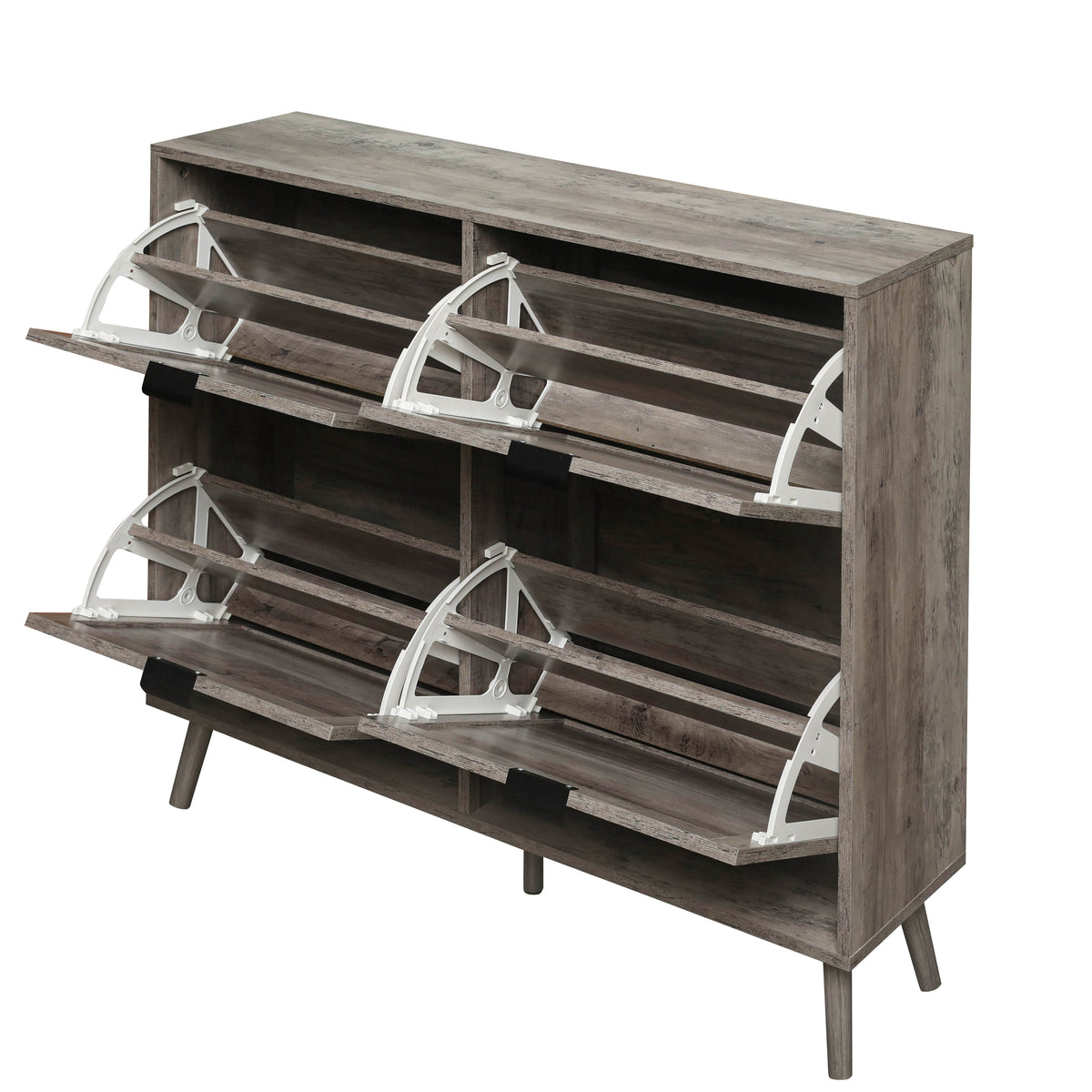 4-Door Entryway Shoe Storage Cabinet White