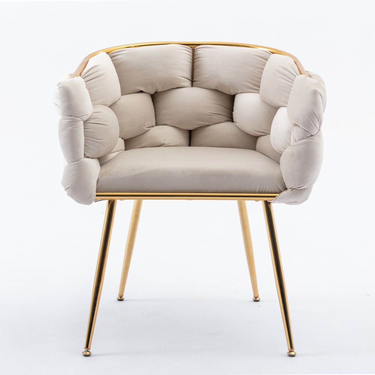 Leisure Velvet Lounge Chair – Beige