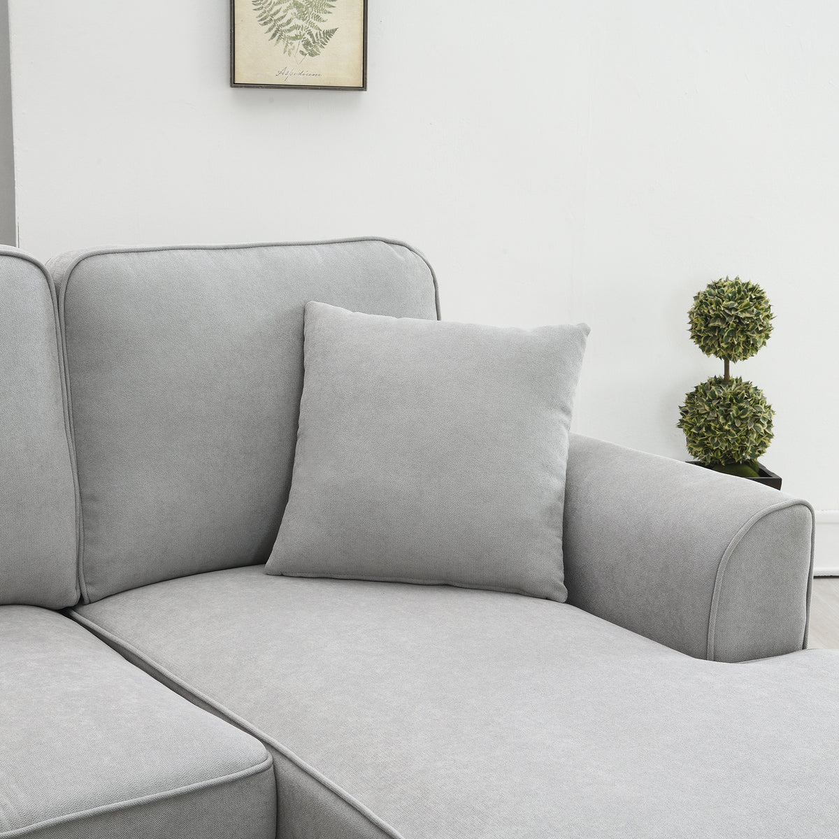 Modern U-Shape Sectional Sofa Light Gray