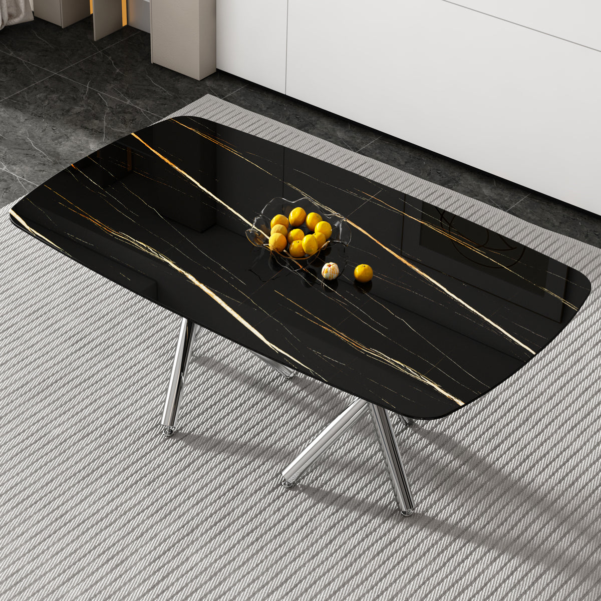 Large Minimalist Dining Table Gray