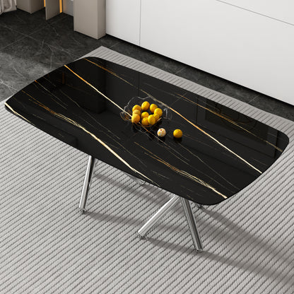 Large Minimalist Dining Table Gray