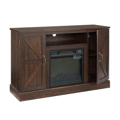 Wood Media Console TV Stand Brown