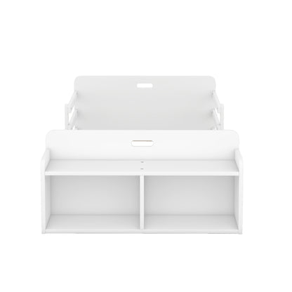 Twin Floor Bed with Guardrail White