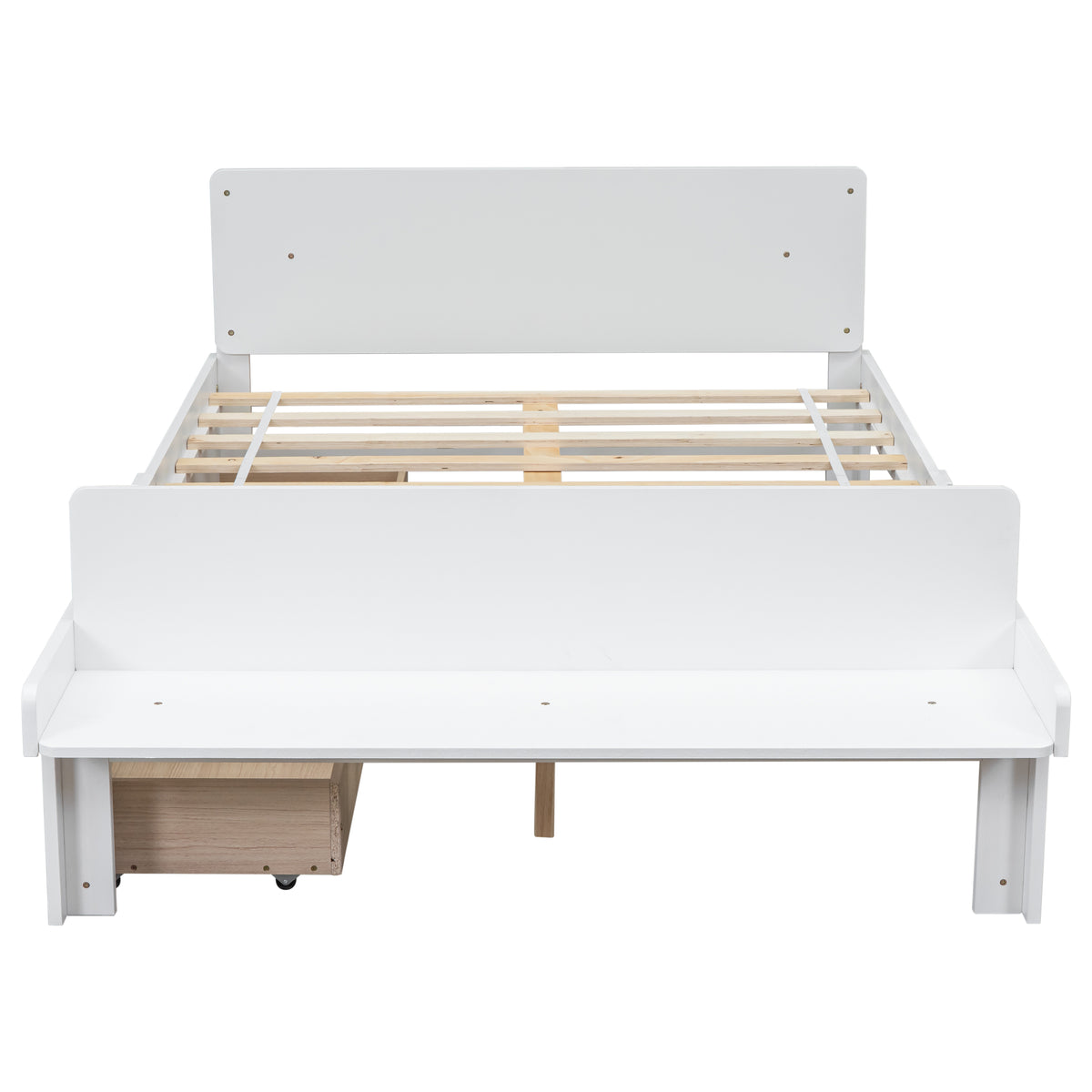 Full Bed with Bench White