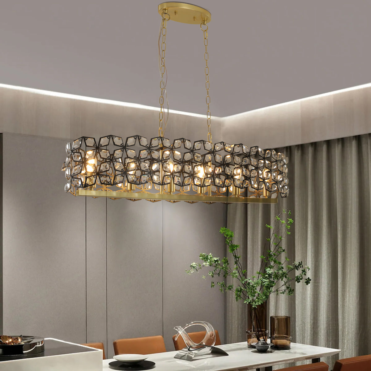 Champagne Gold Crystal Chandelier