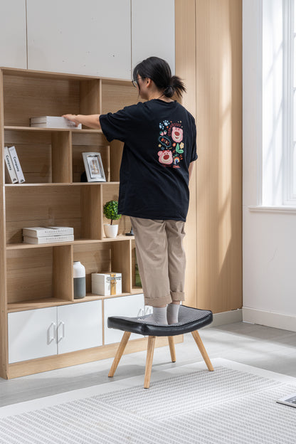 Wooden Step Ottoman with Cushion Black
