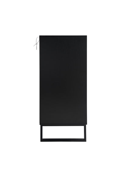 Striped 4-Door Buffet Cabinet