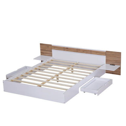 Queen Platform Bed White