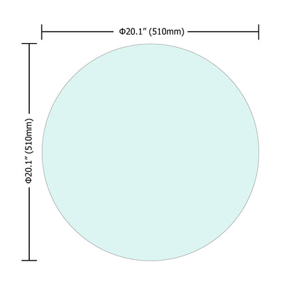 20" Round Tempered Glass Table Top – Clear 1/4" Thick with Polished Edge