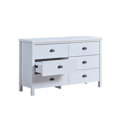 Safari 6-Drawer Dresser White