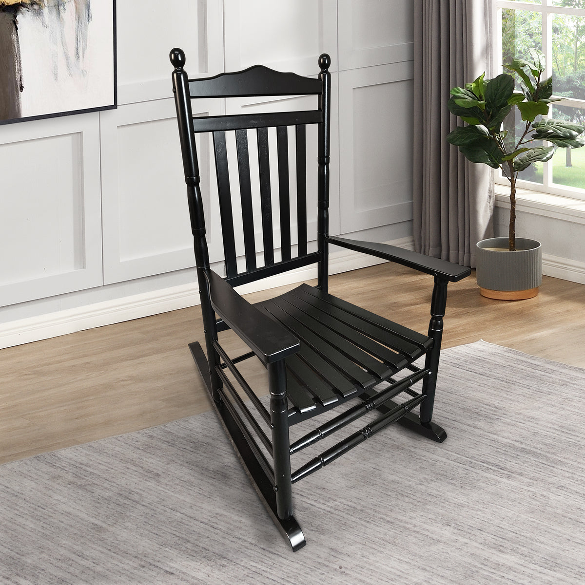 Classic Black Porch Rocking Chair