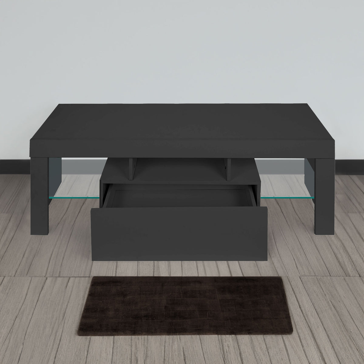 Modern TV Console with LED Storage Gray
