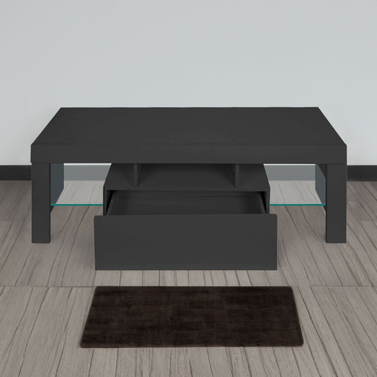 Modern TV Console with LED Storage Gray
