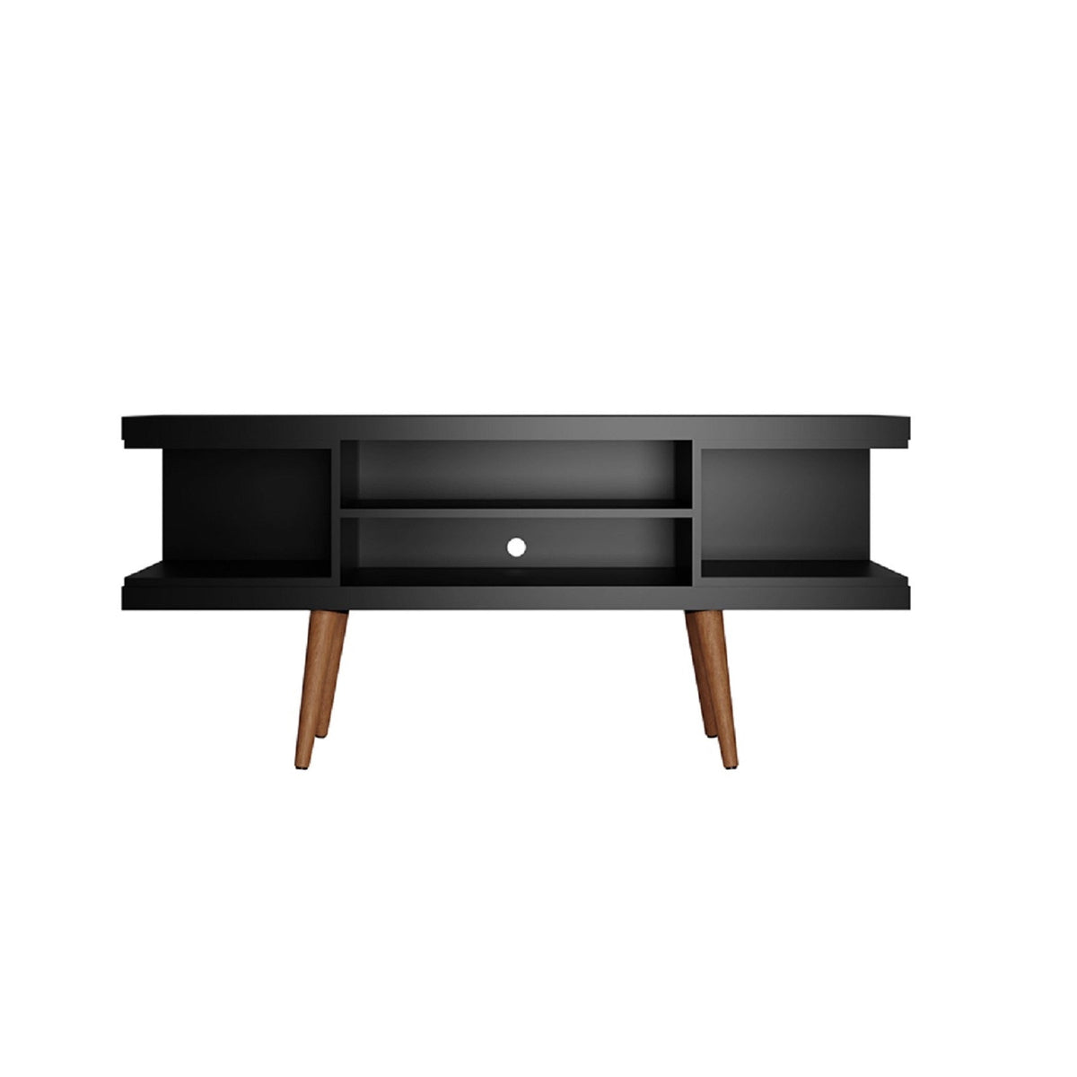 Eureka Modern 53.14" TV Stand with 4 Shelves - Black/Maple Cream